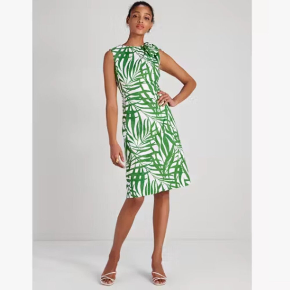 NWOT kate spade Palm Fronds Knot Shoulder Dress